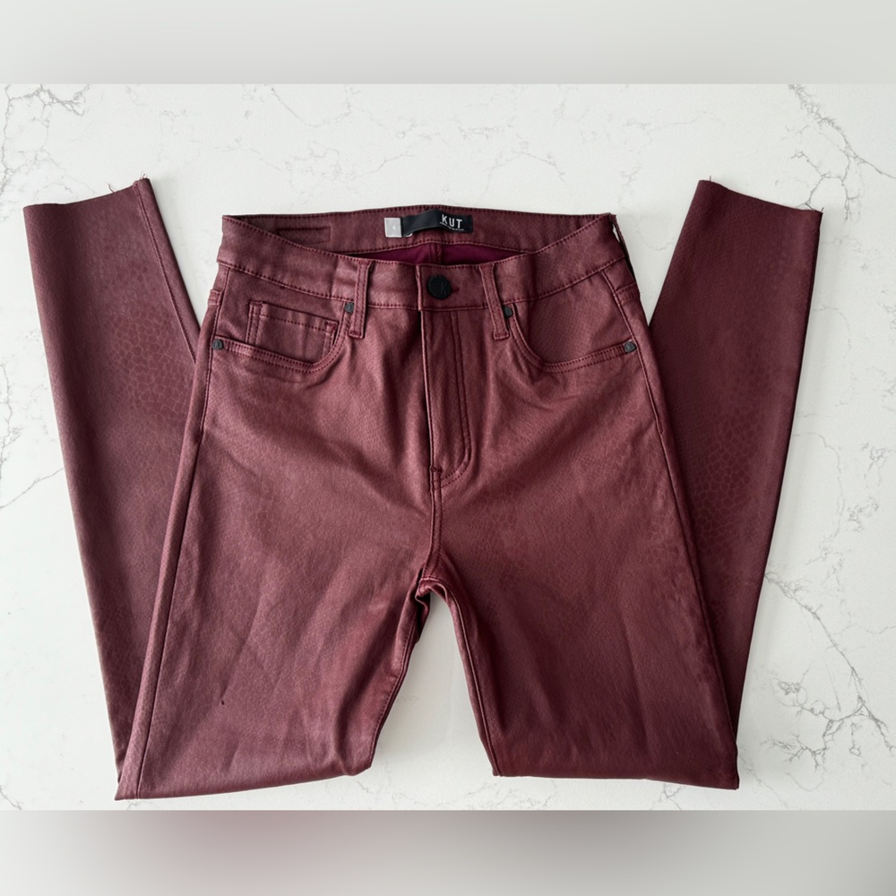 Burgundy Coated jeans Kut from The Kloth